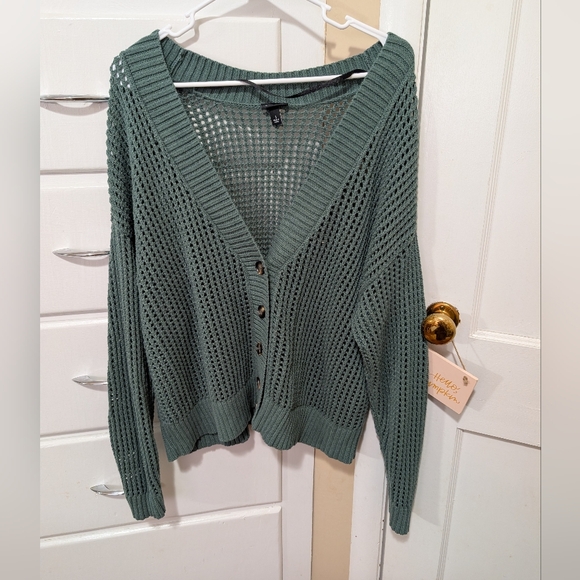 torrid Sweaters - Green Torrid Knit Cardigan